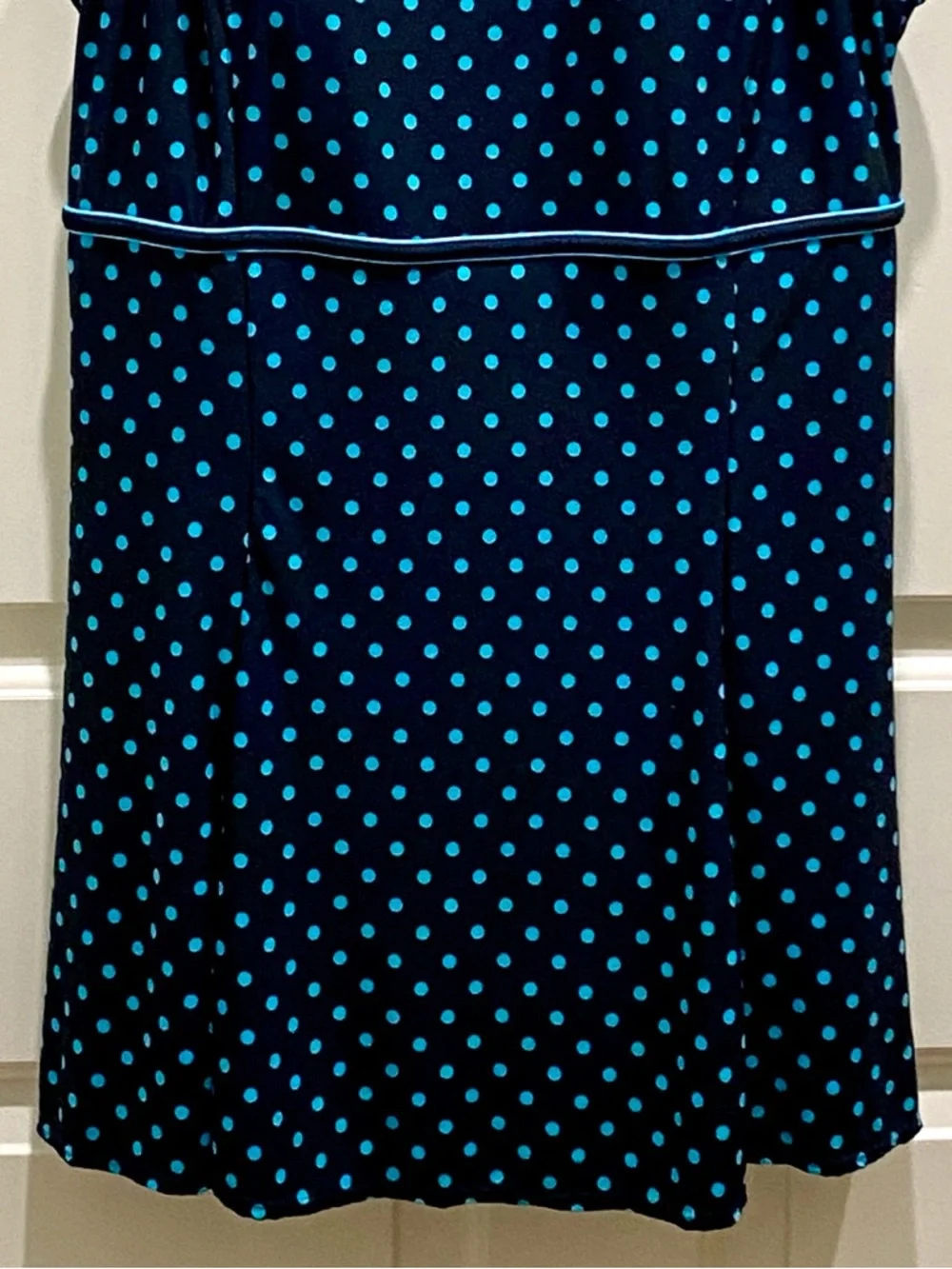 Le Cove Black Turquoise Polka Dot SZ 16 Pin-up Style High Waist Swimsuit Dress - Picture 4 of 10